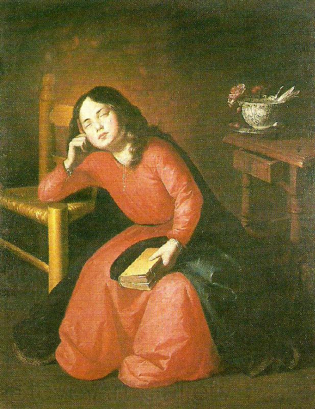 Francisco de Zurbaran the girl virgin asleep